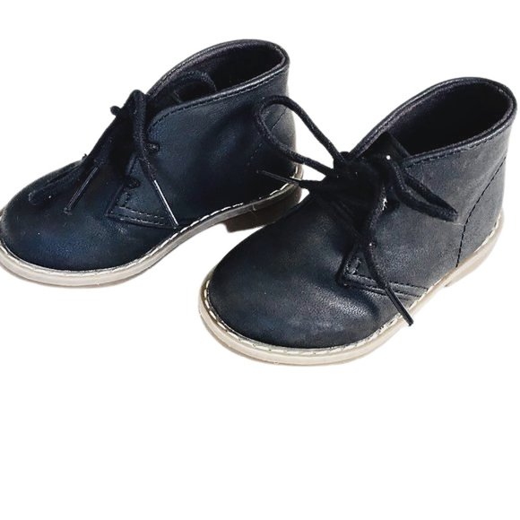 Black Faux Leather Lace Up Ankle Boots - Picture 2 of 7